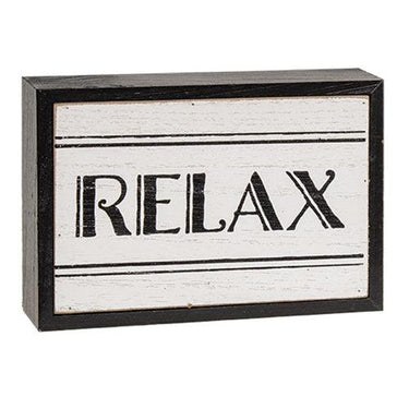 Black & White Bath Words Box Sign 3 Asstd - The Fox Decor